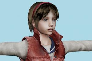 Sherry Birkin (Claire Coat) Resident-Evil, RE, zombie, resident, evil, people, human, female, girl, woman, xna, characters, rigged